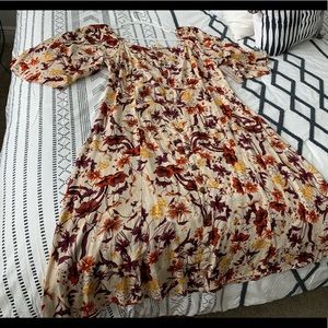 Off the shoulder floral midi dress
